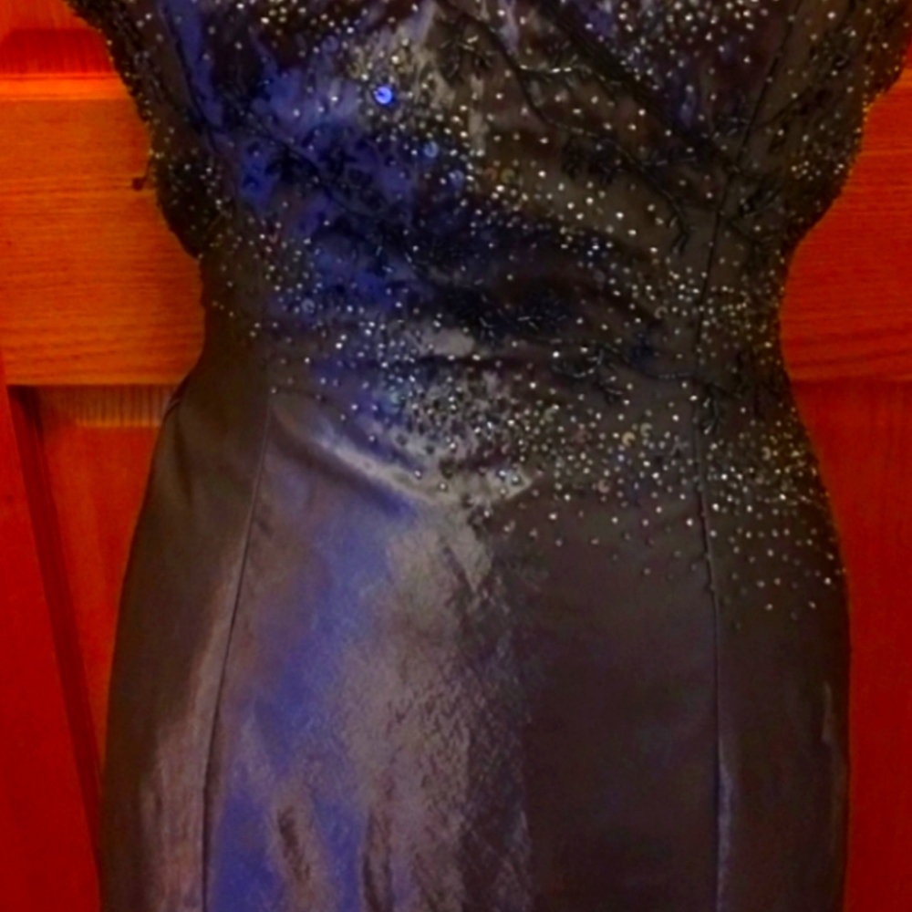 Alyce Purple Sequin Evening Gown